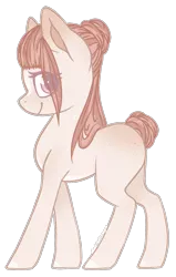 Size: 920x1450 | Tagged: safe, artist:electricaldragon, derpibooru import, oc, unofficial characters only, earth pony, pony, body freckles, female, freckles, hair bun, mare, simple background, smiling, solo, tail bun, transparent background