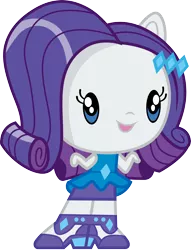 Size: 3000x3936 | Tagged: safe, artist:cloudyglow, derpibooru import, rarity, equestria girls, equestria girls series, chibi, clothes, cute, cutie mark crew, high heels, open mouth, raribetes, shoes, simple background, skirt, solo, toy, transparent background