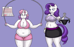 Size: 1100x700 | Tagged: adorafatty, animated, anthro, artist:lordstormcaller, bbw, belly, belly button, big belly, bikini, bra, breasts, busty sweetie belle, clothes, derpibooru import, exercise, fat, female, gif, muffin top, need to go on a diet, need to lose weight, obese, older, older sweetie belle, panties, rarihips, rarithicc, rarithighs, rarity, siblings, sisters, skirt, suggestive, sweat, sweetie belle, sweetie belly, swimsuit, thick, underwear, unguligrade anthro, wide hips, workout