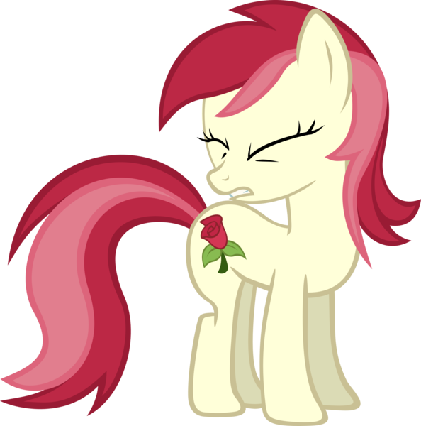 Size: 3000x3032 | Tagged: safe, artist:rainbowrage12, derpibooru import, roseluck, earth pony, pony, cutie mark, eyes closed, female, gritted teeth, mare, scared, simple background, solo, transparent background