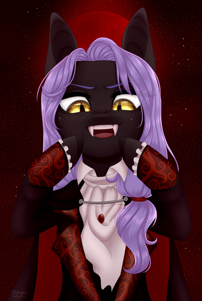 Size: 1961x2921 | Tagged: safe, artist:ohhoneybee, derpibooru import, oc, oc:cloudy night, pegasus, pony, vampire, clothes, costume, dracula, female, mare, nightmare night costume, solo