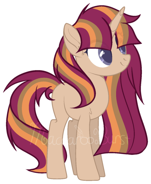 Size: 1030x1256 | Tagged: safe, artist:macaroonburst, derpibooru import, oc, pony, unicorn, female, magical lesbian spawn, mare, offspring, parent:sunset shimmer, parent:twilight sparkle, parents:sunsetsparkle, simple background, solo, transparent background