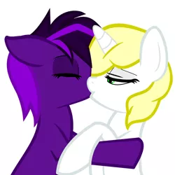 Size: 1500x1500 | Tagged: safe, artist:kiodima, derpibooru import, oc, oc:kioshka, oc:silkenberry, pony, female, kissing, lesbian