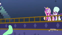 Size: 600x338 | Tagged: safe, derpibooru import, screencap, princess cadance, princess flurry heart, rarity, shining armor, alicorn, pony, unicorn, best gift ever, animated, bedroom eyes, blushing, discovery family logo, fanning, father and child, father and daughter, female, food, gif, hoof shoes, husband and wife, magic, male, mare, mother and child, mother and daughter, pudding, puddinghead's pudding, shiningcadance, shipping, stallion, straight, this will end in snu snu