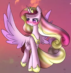 Size: 1592x1643 | Tagged: safe, artist:clefficia, artist:macaroonburst, derpibooru import, princess cadance, pony, obtrusive watermark, solo, watermark, wingding eyes