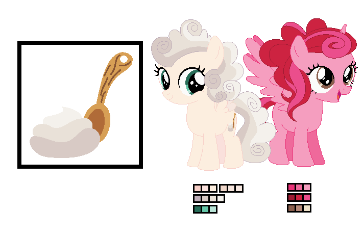 Size: 713x465 | Tagged: safe, artist:awoomarblesoda, derpibooru import, oc, oc:cloud cake, oc:strawberry coating, unofficial characters only, alicorn, pegasus, pony, base used, offspring, parent:pound cake, parent:princess skyla, reference sheet, simple background, transparent background