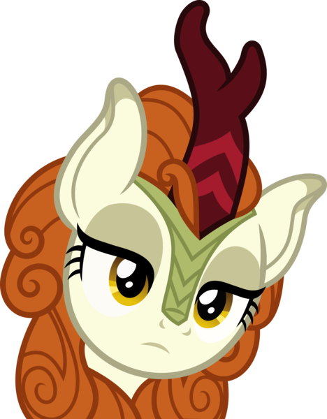 Size: 3000x3848 | Tagged: artist:ambassad0r, autumn blaze, derpibooru import, head tilt, kirin, lidded eyes, safe, simple background, solo, sounds of silence, transparent background, vector