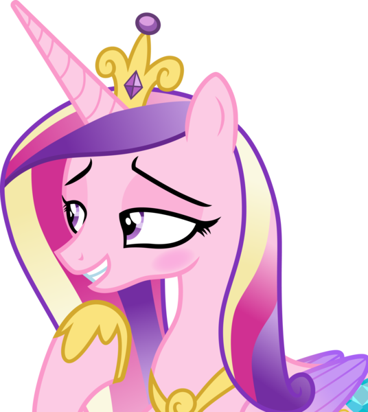 Size: 3000x3359 | Tagged: safe, artist:cloudyglow, artist:parclytaxel, derpibooru import, princess cadance, alicorn, pony, best gift ever, .ai available, bedroom eyes, blushing, female, flirting, hoof shoes, lidded eyes, mare, princess cadance is always horny, simple background, solo, transparent background, vector