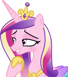 Size: 3000x3359 | Tagged: safe, artist:cloudyglow, artist:parclytaxel, derpibooru import, princess cadance, alicorn, pony, best gift ever, .ai available, bedroom eyes, blushing, female, flirting, hoof shoes, lidded eyes, mare, princess cadance is always horny, simple background, solo, transparent background, vector