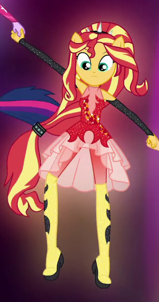 Size: 311x589 | Tagged: safe, derpibooru import, screencap, sci-twi, sunset shimmer, twilight sparkle, equestria girls, equestria girls series, forgotten friendship, cropped, offscreen character, ponied up, super ponied up