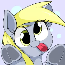 Size: 2362x2362 | Tagged: safe, artist:taurson, derpibooru import, derpy hooves, pony, cute, derpabetes, female, fourth wall, fourth wall pose, frog (hoof), licking, licking screen, licking the fourth wall, mare, solo, tongue out, underhoof