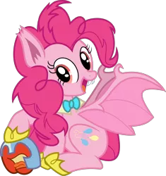 Size: 6495x6905 | Tagged: safe, artist:digimonlover101, derpibooru import, idw, part of a set, pinkie pie, bat pony, vampire, night of the living apples, spoiler:comic, spoiler:comic33, absurd resolution, bat ponified, cute, diapinkes, fangs, female, gameloft, idw showified, living apple, mobile game, open mouth, pinkiebat, race swap, simple background, solo, transparent background, vector