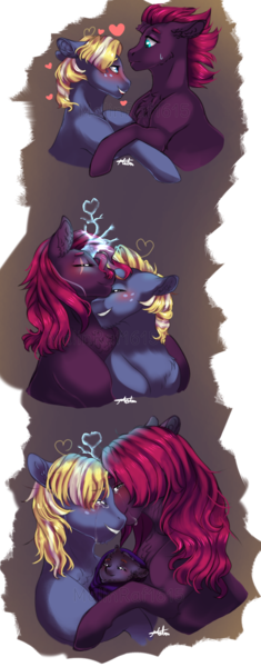 Size: 776x1983 | Tagged: safe, artist:malinraf1615, derpibooru import, fizzlepop berrytwist, star tracker, tempest shadow, oc, pony, crack shipping, female, male, offspring, parent:star tracker, parent:tempest shadow, parents:tempesttracker, shipping, simple background, straight, tempesttracker, transparent background