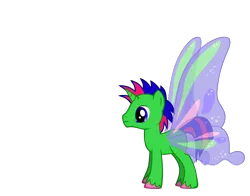 Size: 830x650 | Tagged: changedling, changeling, changepony, cloven hooves, derpibooru import, hybrid, interspecies offspring, oc, oc:viridi lux, offspring, parents:twirax, parent:thorax, parent:twilight sparkle, pony creator, safe, shitposting, simple background, solo, transparent background, unofficial characters only