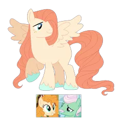 Size: 739x697 | Tagged: safe, artist:andy-hazards, derpibooru import, gentle breeze, pear butter, oc, pegasus, pony, base used, blank flank, colored hooves, female, freckles, gentlepear, infidelity, long mane, long tail, male, offspring, parent swap au, parent:gentle breeze, parent:pear butter, parents:gentlepear, raised hoof, shipping, simple background, solo, spread wings, stallion, straight, transparent background, unshorn fetlocks, wings