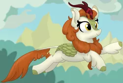 Size: 1757x1190 | Tagged: artist:soctavia, autumn blaze, cute, derpibooru import, female, happy, jumping, kirin, safe, solo, sounds of silence