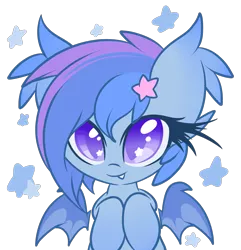 Size: 2000x2073 | Tagged: safe, artist:starlightlore, derpibooru import, oc, oc:astral flare, unofficial characters only, bat pony, pony, female, filly, mare, simple background, solo, starry eyes, transparent background, wingding eyes