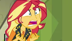 Size: 1920x1080 | Tagged: safe, derpibooru import, screencap, sunset shimmer, equestria girls, equestria girls series, forgotten friendship, angry, furious, geode of empathy, magical geodes, shrunken pupils, solo, yelling