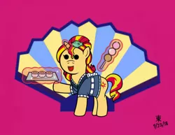 Size: 1100x850 | Tagged: safe, artist:jazzytyfighter, derpibooru import, sunset shimmer, eqg summertime shorts, equestria girls, clothes, crossover, dango, food, outfit, sunset shimmer day, sunset sushi, sushi, taiko drum master, taiko no tatsujin, uniform