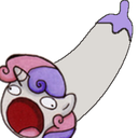 Size: 128x128 | Tagged: aaaaaaaaaa, derpibooru import, eggplant, exploitable meme, food, meme, new meme, old meme, safe, simple background, sweetie belle, sweetie derelle, transparent background