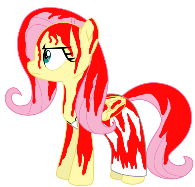 Size: 9191x8803 | Tagged: safe, artist:ejlightning007arts, derpibooru import, fluttershy, pegasus, pony, absurd resolution, blood, carrie, clothes, costume, female, halloween, halloween costume, holiday, mare, ms paint, simple background, solo, stephen king, transparent background