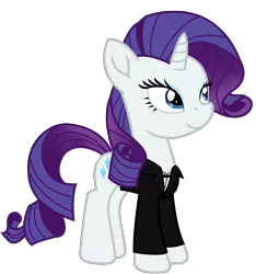 Size: 6758x7225 | Tagged: safe, artist:ejlightning007arts, derpibooru import, rarity, pony, unicorn, absurd resolution, clothes, costume, female, halloween, halloween costume, holiday, james bond, mare, simple background, smiling, solo, transparent background
