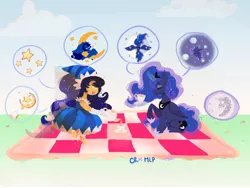 Size: 1800x1350 | Tagged: safe, artist:0arianguyen0, derpibooru import, princess luna, pony, cookie run, crossover, duo, moonlight cookie