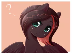 Size: 2793x2072 | Tagged: safe, artist:fluffymaiden, derpibooru import, oc, oc:netherweave, unofficial characters only, pegasus, pony, cute, female, freckles, looking at you, mare, question mark, solo