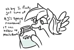 Size: 527x357 | Tagged: suggestive, artist:jargon scott, derpibooru import, rainbow dash, pegasus, pony, cum, cum in container, cum jar, dialogue, female, hoof hold, implied cum jar, irl, jar, lineart, mare, merch sexploitation, monochrome, open mouth, photo, pony cum jar project, pony in a bottle, rainbow dumb, simple background, smiling, solo, this will not end well, toy, white background