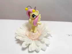 Size: 1024x768 | Tagged: animal costume, artist needed, bee costume, clothes, costume, derpibooru import, flower, flutterbee, fluttershy, safe