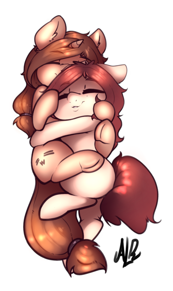 Size: 1095x1833 | Tagged: artist:angrylittlerodent, cuddling, cute, daaaaaaaaaaaw, derpibooru import, hug, oc, oc:pezzhorse, oc:rodentmod, rodent is trying to murder us, safe, simple background, sleeping, transparent background, underhoof, unofficial characters only