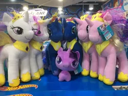 Size: 720x540 | Tagged: alicorn, alicorn tetrarchy, derpibooru import, duality, malaysia, photographer:charleschiamchuangchao, piper perri surrounded, plushie, princess cadance, princess celestia, princess luna, safe, toys r us, twilight sparkle, twilight sparkle (alicorn)