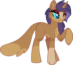 Size: 600x528 | Tagged: safe, artist:shiiazu, derpibooru import, oc, oc:duchess, oc:duchess dapperpaws, unofficial characters only, cat, cat pony, hybrid, original species, pony, unicorn, base used, blank flank, cat ears, cat nose, cat tail, chest fluff, colored pupils, eyeshadow, fangs, female, horn, interspecies offspring, makeup, markings, next generation, offspring, parent:capper, parent:rarity, parents:capperity, paws, raised leg, simple background, smiling, solo, transparent background, watermark