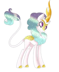 Size: 1024x1240 | Tagged: safe, artist:solomonbunny, derpibooru import, kirin oc, oc, oc:scale, unofficial characters only, kirin, cloven hooves, colored hooves, gradient mane, simple background, solo, transparent background