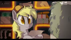 Size: 2560x1440 | Tagged: safe, artist:alterhouse, derpibooru import, derpy hooves, rarity, pony, best gift ever, cute, derpabetes, female, mare, scene interpretation