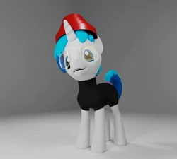 Size: 2500x2250 | Tagged: safe, artist:deloreandudetommy, derpibooru import, oc, oc:supersaw, unofficial characters only, pony, unicorn, 3d, blender, clothes, costume, devo, energy dome, halloween, halloween costume, holiday, male, stallion