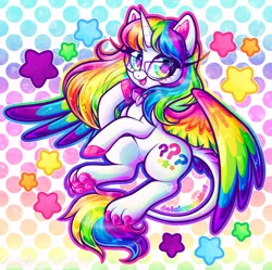 Size: 900x897 | Tagged: safe, artist:dolcisprinkles, derpibooru import, oc, oc:whimsical wonder, unofficial characters only, pony, glasses, heart eyes, solo, wingding eyes