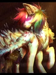 Size: 720x951 | Tagged: safe, artist:electricalblood, derpibooru import, rainbow dash, oc, oc:nightstar, pegasus, pony