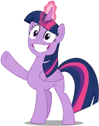 Size: 8736x11070 | Tagged: safe, artist:illumnious, derpibooru import, twilight sparkle, twilight sparkle (alicorn), alicorn, pony, best gift ever, .ai available, absurd resolution, faic, female, grin, mare, simple background, smiling, solo, squee, transparent background, vector