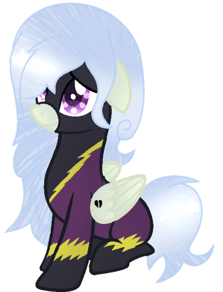 Size: 545x712 | Tagged: safe, artist:shiibases, artist:space--paws0w0, derpibooru import, oc, oc:silky feathers, unofficial characters only, pegasus, pony, icey-verse, base used, clothes, commission, costume, female, floppy ears, heart, magical lesbian spawn, mare, offspring, parent:lily lace, parent:nightshade, parents:nightlace, shadowbolts costume, simple background, solo, tattoo, transparent background