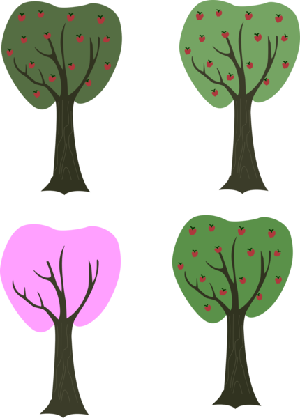 Size: 1500x2095 | Tagged: safe, artist:a01421, derpibooru import, apple, apple tree, background tree, food, no pony, plant, resource, simple background, transparent background, tree, vector