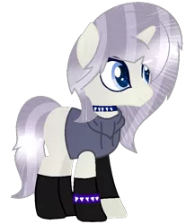 Size: 599x723 | Tagged: safe, artist:melodysweetheart, artist:space--paws0w0, derpibooru import, oc, oc:aesthetic adore, unofficial characters only, pony, unicorn, icey-verse, base used, black socks, bracelet, choker, clothes, commission, female, hoodie, magical lesbian spawn, mare, next generation, offspring, parent:inky rose, parent:lily lace, parents:inky lace, simple background, socks, solo, spiked choker, spiked wristband, transparent background, wristband
