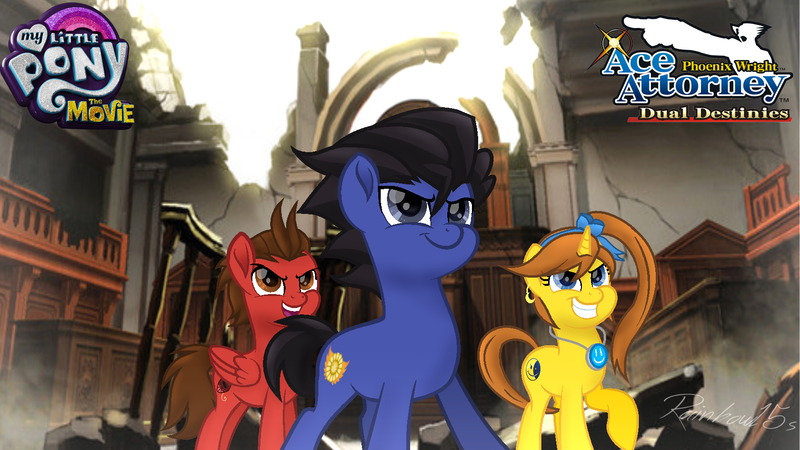 Size: 1658x932 | Tagged: safe, derpibooru import, ponified, pony, ace attorney, apollo justice, athena cykes, crossover, dual destinies, movie, phoenix wright