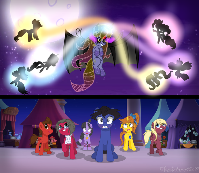 Size: 1690x1468 | Tagged: safe, artist:rainbow15s, derpibooru import, applejack, fluttershy, pinkie pie, rainbow dash, rarity, twilight sparkle, twilight sparkle (alicorn), ponified, alicorn, pony, ace attorney, apollo justice, athena cykes, crossover, kristoph gavin, mane six, maya fey, miles edgeworth, movie, phoenix wright