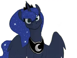 Size: 5000x3750 | Tagged: safe, artist:amarynceus, color edit, colorist:childofthenight, deleted from derpibooru, derpibooru import, edit, editor:childofthenight, princess luna, alicorn, pony, colored, cute, female, freckles, looking at you, lunabetes, mare, simple background, solo, spread wings, transparent background, wings