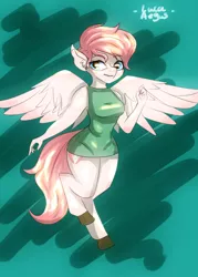 Size: 1280x1786 | Tagged: abstract background, anthro, anthro oc, artist:lucaaegus, clothes, derpibooru import, dress, female, oc, pegasus, safe, solo, unguligrade anthro, unofficial characters only