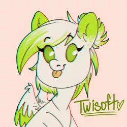 Size: 500x500 | Tagged: safe, artist:twisoft, derpibooru import, oc, oc:lime wind, unofficial characters only, pegasus, pony, avatar, chromatic aberration, cute, female, green, lime, solo, tongue out