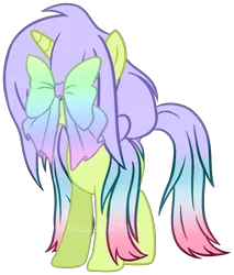 Size: 1476x1734 | Tagged: safe, artist:macaroonburst, derpibooru import, oc, oc:emerald, unofficial characters only, pony, unicorn, bow, female, hair over eyes, mare, simple background, solo, transparent background