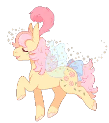 Size: 298x335 | Tagged: safe, artist:horsepaws, derpibooru import, rosedust, flutter pony, pony, bow, cutie mark, eyes closed, female, g1, mare, profile, queen rosedust, simple background, solo, sparkles, tail bow, transparent background, walking