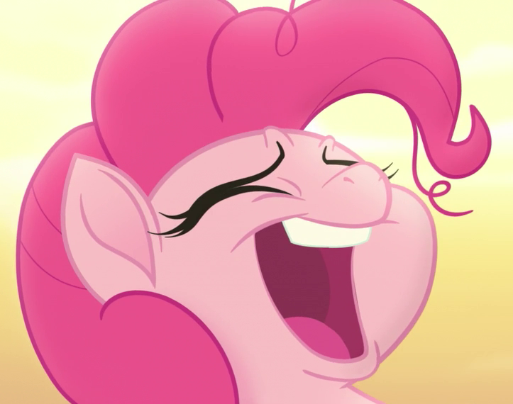 Size: 723x570 | Tagged: safe, derpibooru import, screencap, pinkie pie, earth pony, pony, my little pony: the movie, bone dry desert, cropped, desert, desert sun madness, faic, female, insanity, laughing, messy mane, solo